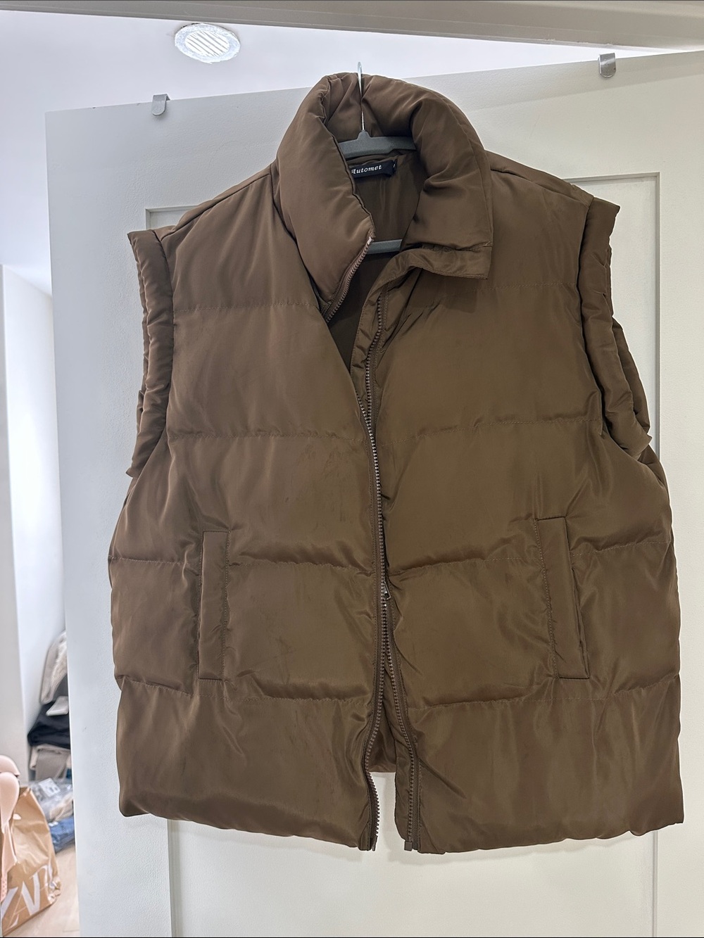 Brown Quilted Puffer Vest - Women's Sleeveless Layering Vest
